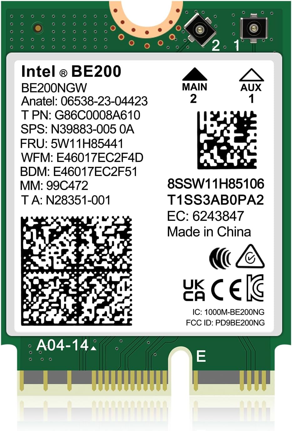 NICGIGA BE200 NGW WiFi 7 Card Bluetooth 5.4 M.2 NGFF PCIe Windows Linux