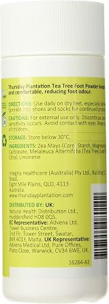 Thursday Plantation Tea Tree Foot Powder - Odour Control & Moisture Absorbent view 2