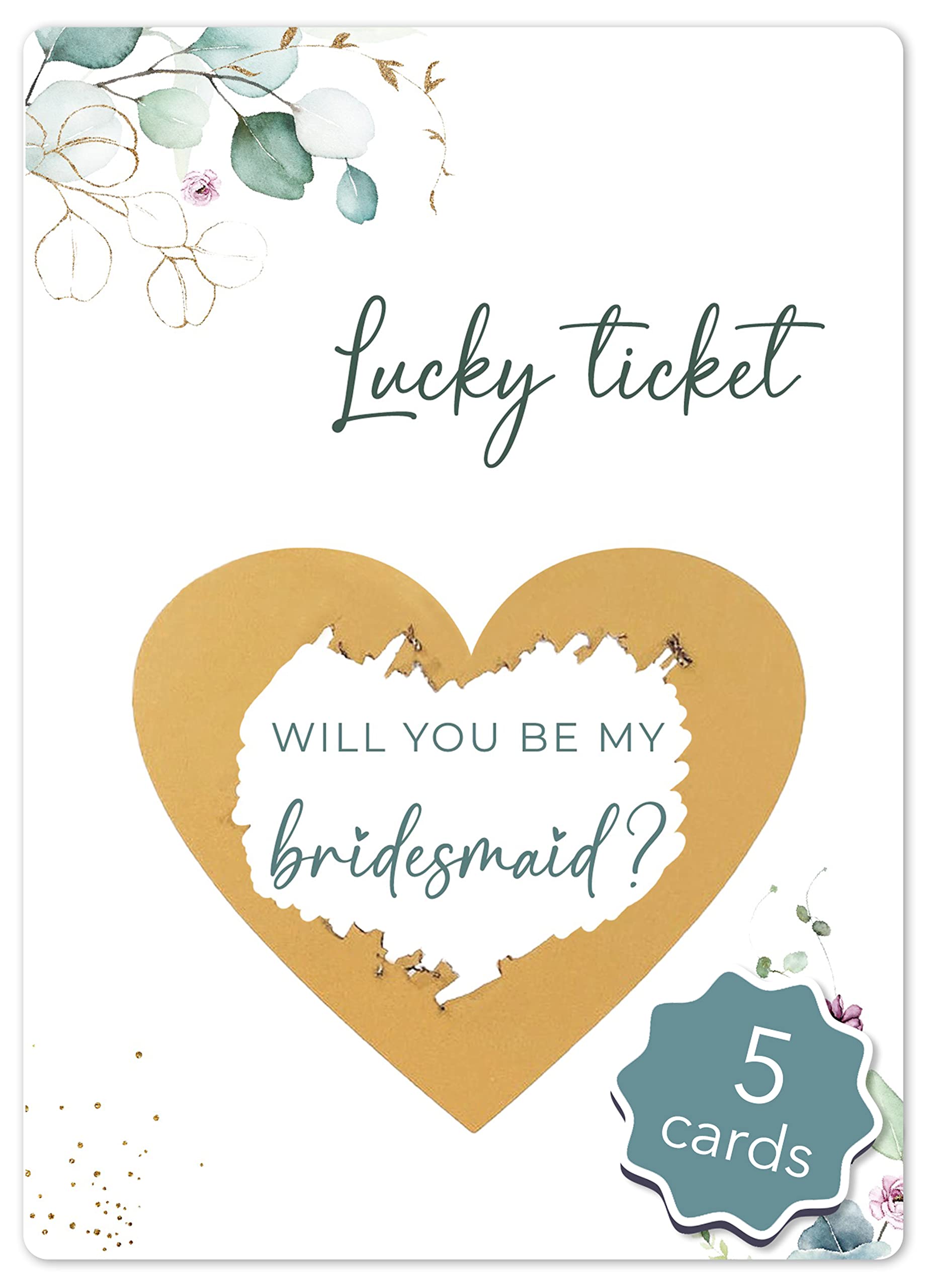 Joli Coon 5 Will you be my bridesmaid scratch cards - 5 Bridesmaid proposal cards