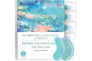 ONESPRING Under Eye Patches for Puffy Eyes - 24 Pairs Retinol Collagen Eye Gel Pads, Reduce Wrinkles, Puffy Eyes, Eye Bags - Eye Mask Skincare, Anti Aging & Face Moisturizer