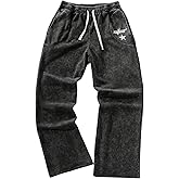 SOLY HUX Men's Y2k Baggy Sweatpants Straight Leg Drawstring Elastic Waist Hip Hop Casual Pants Streetwear