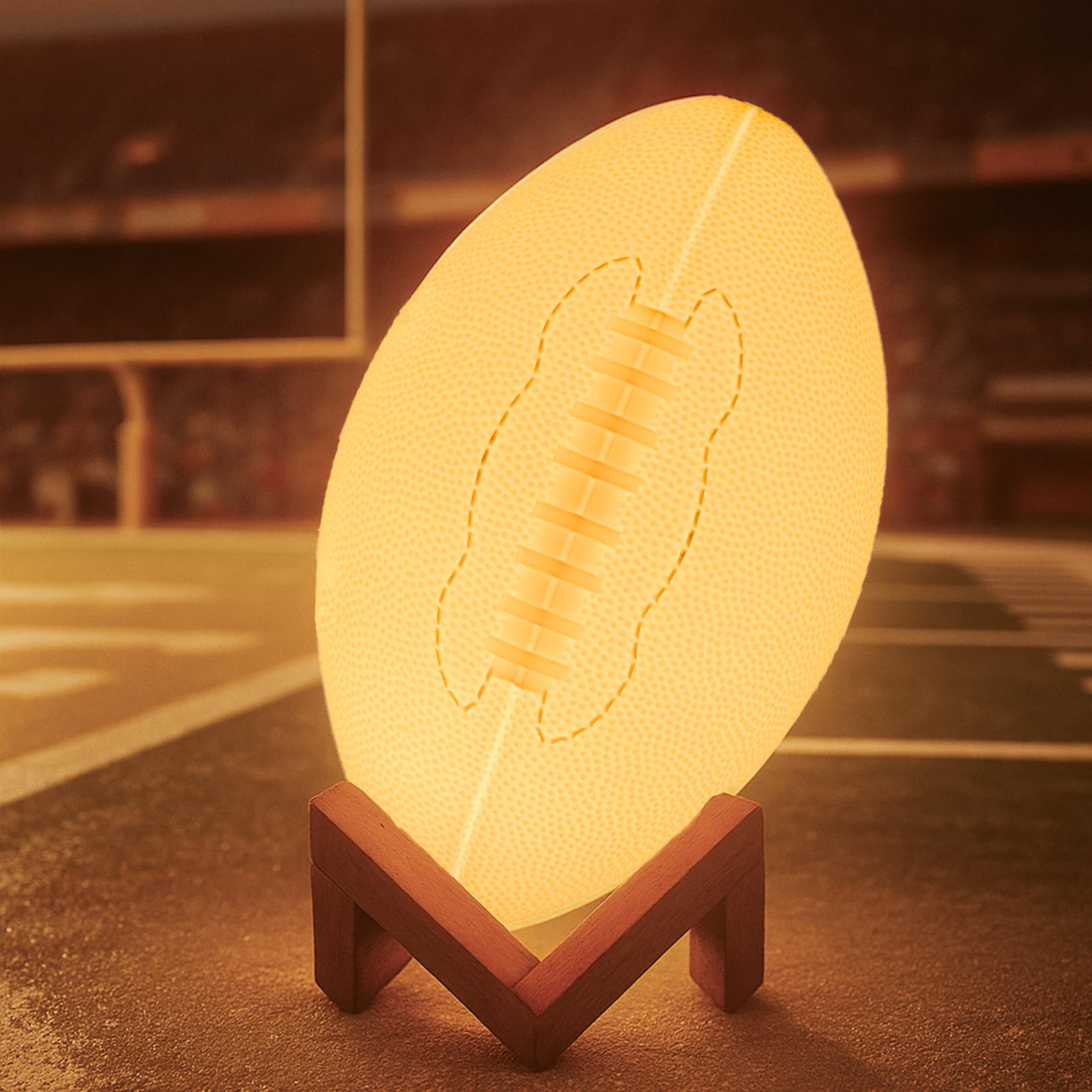 Photo 1 of Olee Odee Football Night Light, Football lamp Light for Kids Room with Remote Control 16 Colors Changing Sport Fan Room Decoration Graduation Gifts for Men Dad Boy Kids (M (7.7" D x 4.9" W x 4.9" H))