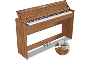 SHEIRIN digital piano 88 key weighted stand cover hammer action electric keyboard pedal full size home professional musical beginners adults instrument self playing MIDI SR-CH80(orange)