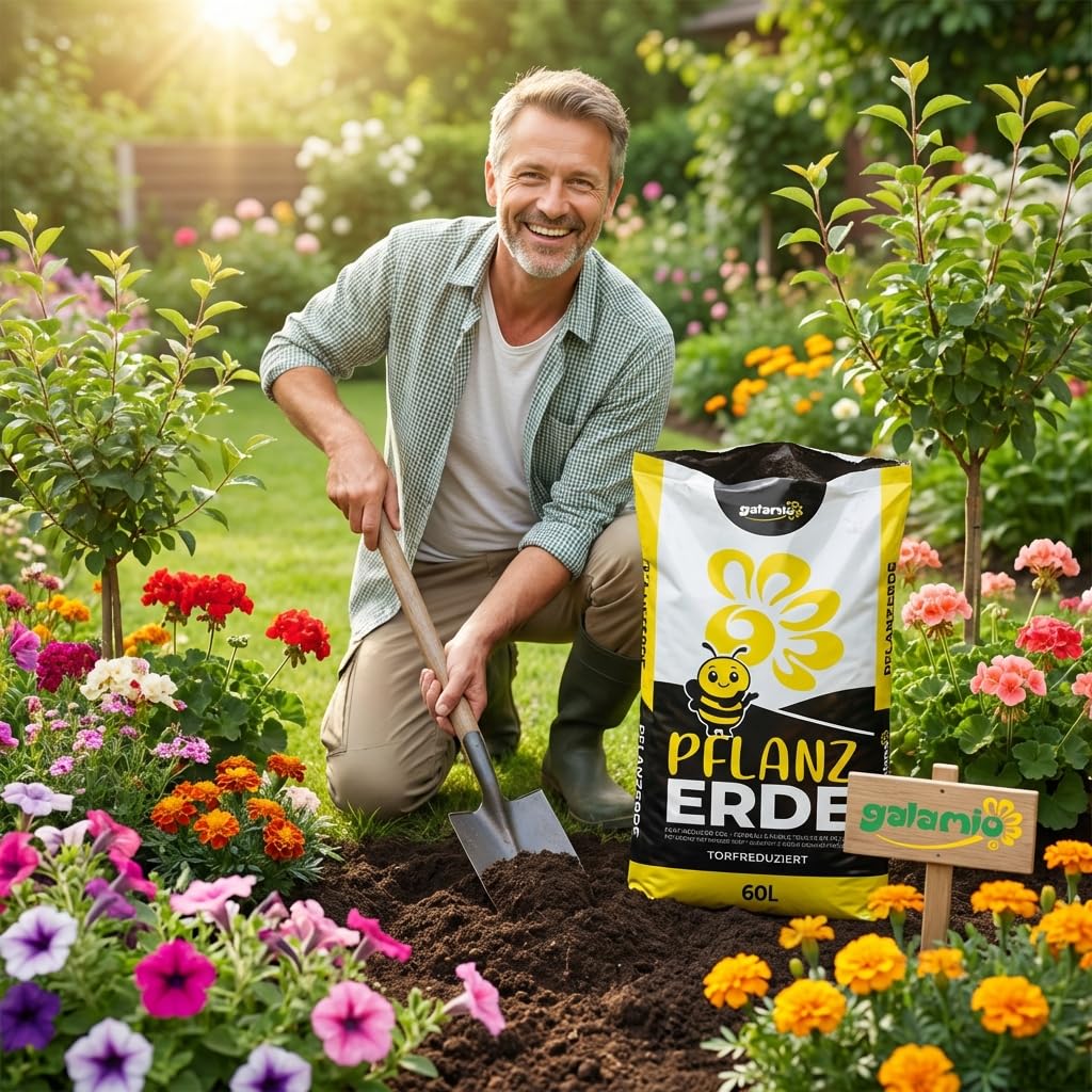 GALAMIO Pflanzerde 720L (12 x 60L), torfreduziert, mit Dünger, ideal für Sträucher, Bäume oder Zierpflanzen 4