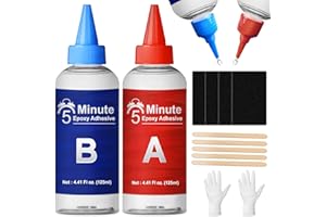 WAN2TLK 5 Minute Epoxy Glue, 250ml Epoxy Resin Glue Kit, High Viscosity Fast Curing Clear 2 Part Epoxy Glue for Wood, Metal, 