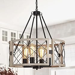 SANTOSTOCK D19'' Farmhouse Chandelier, 4-Light