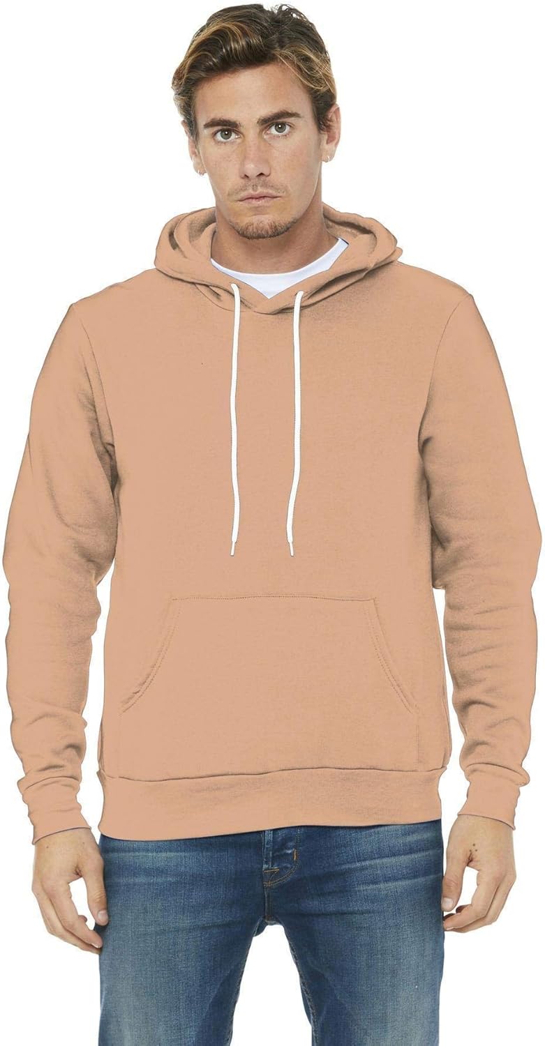 Bella + Canvas Unisex Poly-Cotton Fleece Pullover Hoodie Sweatshirt at  Men’s Clothing store