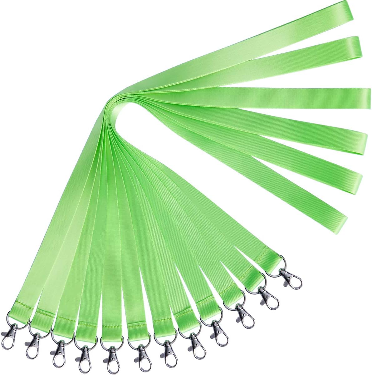 YOUOWO Lanyards for id Badges 6 Pack Lanyard Cute Double Hook lanyards for ID Card Holder Bdges Keys Kids Adult Keychains Neck Office Lanyard Apple Green Wide0.79 inches 2cm