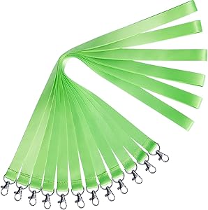 YOUOWO Lanyards for id Badges 6 Pack Lanyard Cute Double Hook lanyards for ID Card Holder Bdges Keys Kids Adult Keychains Neck Office Lanyard Apple Green Wide0.79 inches 2cm