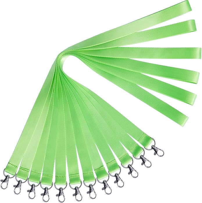 YOUOWO Lanyards for id Badges 6 Pack Lanyard Cute Double Hook lanyards for ID Card Holder Bdges Keys Kids Adult Keychains Neck Office Lanyard Apple Green Wide0.79 inches 2cm