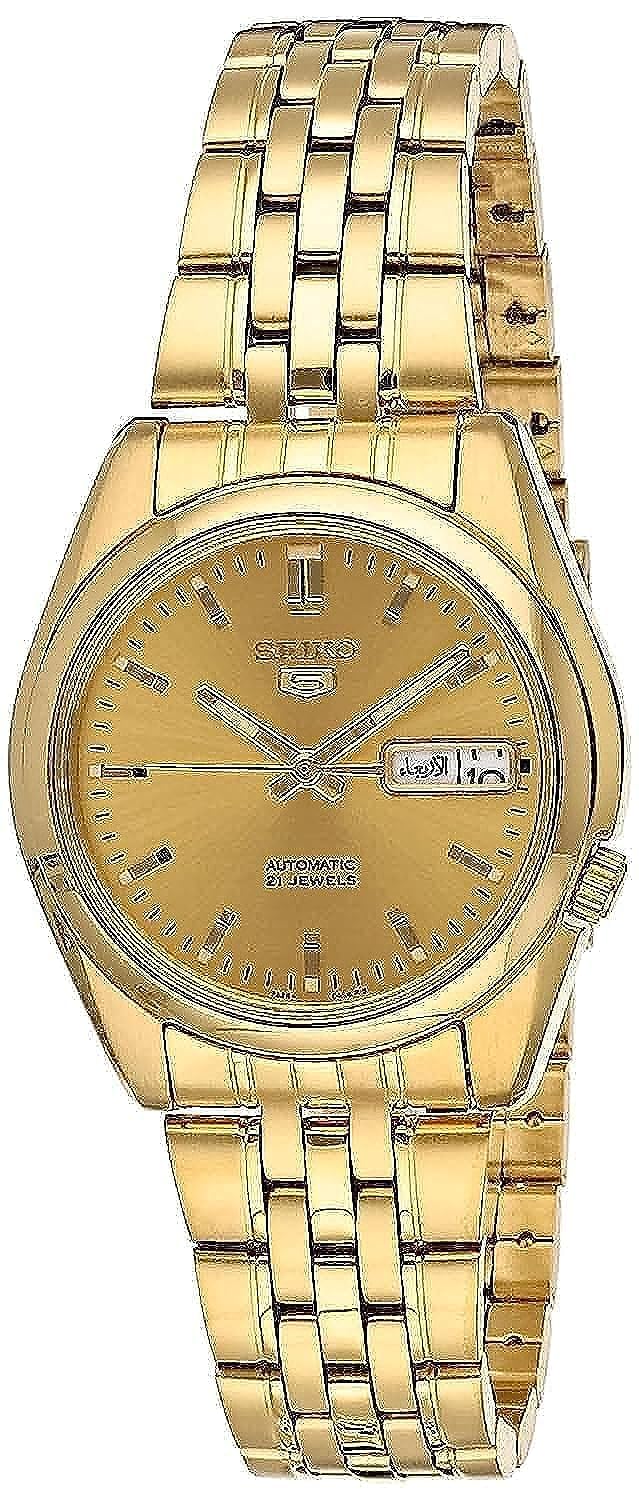 SEIKO Men's SNK366K Automatic Gold Dial Gold-Tone Stainless