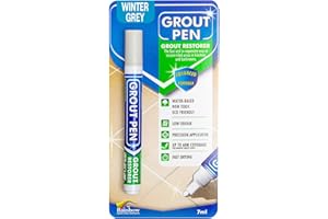 Grout Pen Tile Paint Marker: Waterproof Grout Paint, Tile Grout Colorant and Sealer Pen - Winter Grey, Narrow 5mm Tip (7mL)