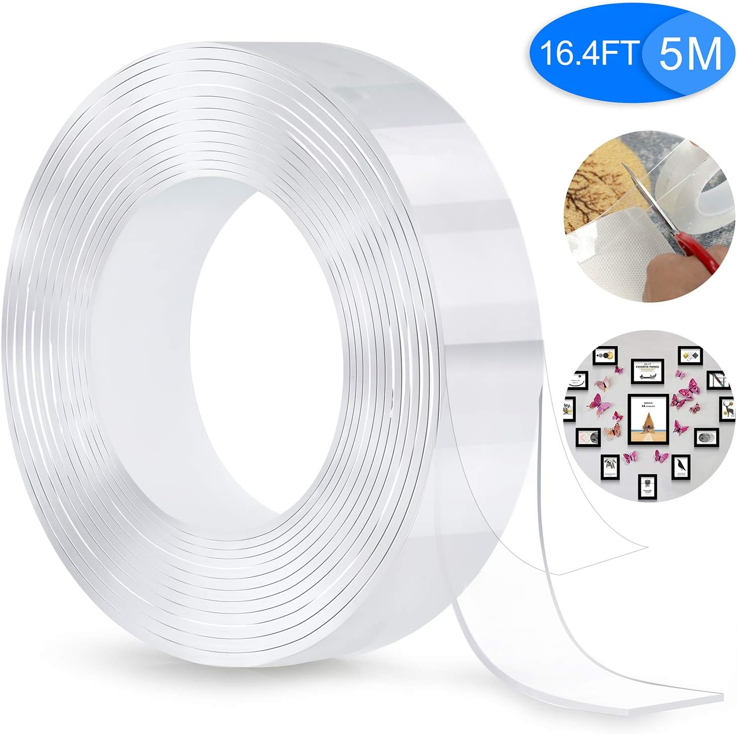 Double Sided Mounting Carpet Tape Heavy Duty, Traceless Washable Removable Strong Adhesive Rug Tape Gripper, Reusable Clear Anti Slip Gel Grip Tape : Office Products