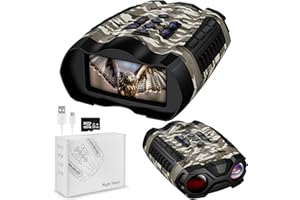 WISHBETY Night Vision Goggles,4K Night Vision Binoculars for Adult with 3.5" HD Screen,32GB TF Card for Photo and Video,9 Gear Infrared and 10X Digital Zoom for Outdoor Enthusiasts and Animal Watchers
