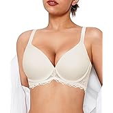 Popilush Minimizer Bras for Women Full Coverage Push Up Lace Bra Supportive with Underwire for Everyday Wear