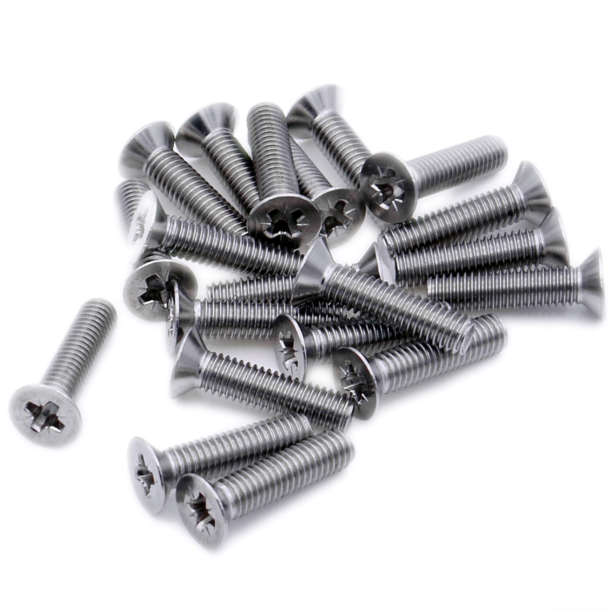 M2 (2mm x 4mm) Pozi Countersunk Machine Screw (Bolt) - Stainless Steel (A2) (Pack of 20)