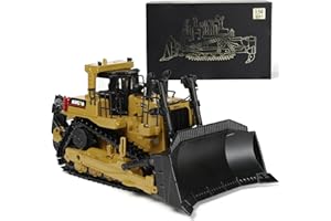 SHINESIGNAL Bulldozer Model Toys, 1:50 Die-Cast Premium Alloy Engineering Construction Vehicle, Collector Edition Gift with Display Base for Adults Kids- Yellow