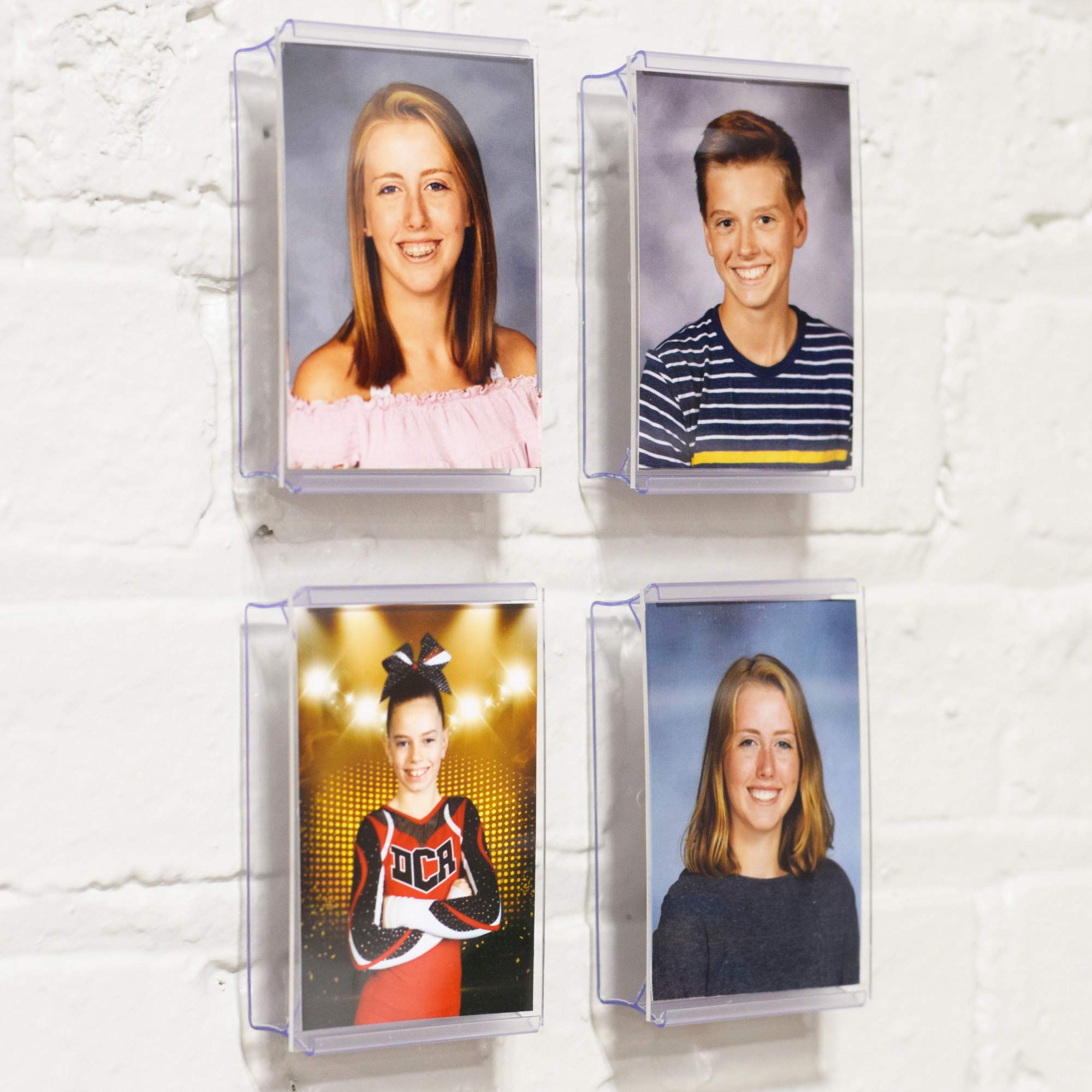 CollectorMount Photo Mount 3 Pack, Clear Picture Frames, Wall Mount or Shelf Stand, Vertical or Horizontal, 2.5” x 3.5”