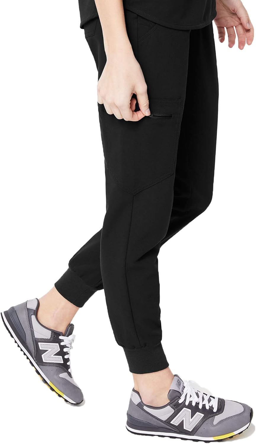FIGS Zamora 2.0 Jogger Style Scrub Pants for Women - Slim Fit, Anti-Wrinkle Medical Scrub Pants: Clothing