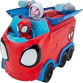 Jazwares Marvel's Spidey and His Amazing Friends Web Spinning Hauler - 8-Inch 3-in-1 Transforming Vehicle - Toys Featuring Your Friendly Neighborhood Spideys