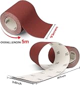 SHALL Sandpaper Roll Set 5 Rolls 9.3mm x 5m Aluminum Oxide Grit 60-240 view 2