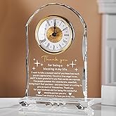 Ghtixsu Thank You Gifts for Women Men Crystal Clock, Appreciation Clock Gift for Coworkers Friends Teachers, Inspirational Presents for Family Office Desk Clock Decor