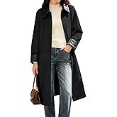 VATEAMI Women's Heavyweight Wool Blend Winter Coat Long Single-Breasted Peacoat Casual Dressy Outerwear Coat