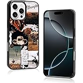 Onemiliayears Cool Cowboy Cowgirl Horse Phone Case, Hippie Western iPhone 16 Pro Max Case, Non-Slip Design, Soft Silica Gel Frame Support Country Phone Case for Teen Girls, Boys, Women and Men(16 PM)