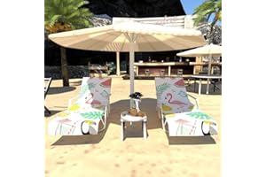 GZDDG Beach Chair Cover, Lounge Chair Cover Microfiber Beach Towel Swimming Pool Lounge Chair Cover, Chaise Lounge Chair Cover Sun Lounger with Pockets for Pool, Vacation, Sunbathing Fast Drying Terry Towel
