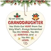 Granddaughter Gifts from Grandma Granddaughters Christmas Ornament Inspirational Birthday Gifts from Grandmother Grandpa Grandparents Birthday Xmas Graduation Gift for Granddaughter Wooden Ornament
