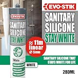 EVO-STIK Stay White Sanitary Silicone 280ml Premium Sealant - Mould Block view 2