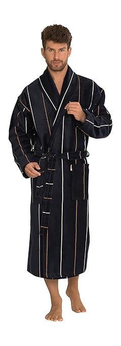 Forex Herren Weich Warm Und Gemutlich Baumwoll Lange Morgenmantel Mit Gurtel Schlafrock