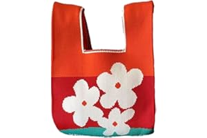 Anopo Women's Wrist Knotted Tote Bag Crochet Wristlet Handbag Aesthetic Cute Knit Purse (Very Small Size)