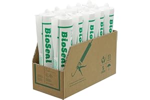 ZERED White BioSeal Silicone Sealant Caulk Kitchen and Bath Grade, Waterproof and Low Odor 10.1 Ounce Cartridge, White (Pack of 10) Made in Korea