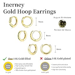 Inerney Gold Huggie Hoop Earrings Set for