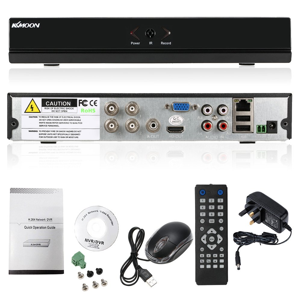 KKmoon 4 Channel Standalone CCTV DVR Recorder 960H H.264 HDMI VGA Output  Video Surveillance Pre-alarm Recording 4-ch video 2-ch Audio input  Pre-alarm ...