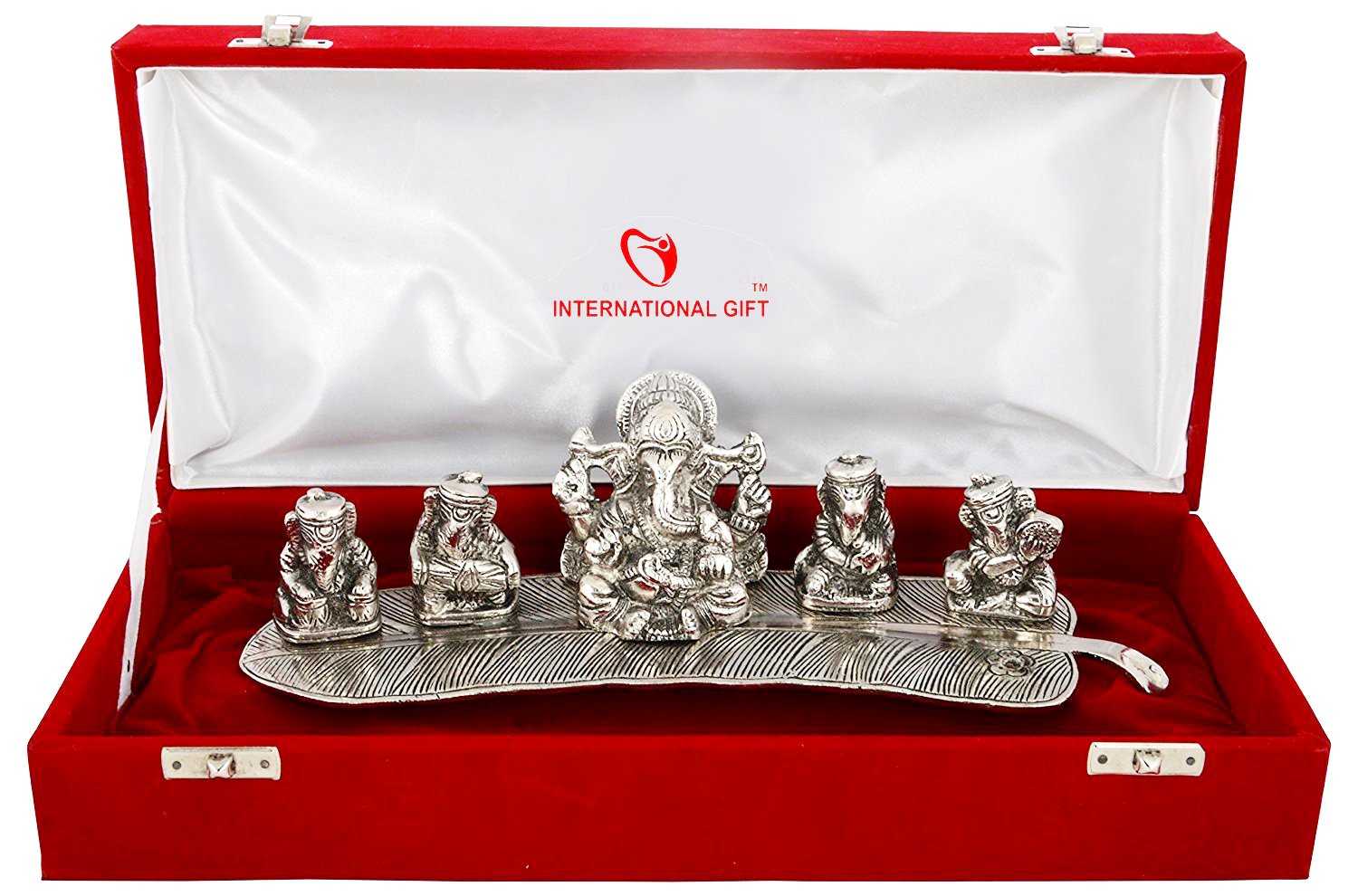Buy International Gift Silver Musical Ganesha God Idols With Velvet Box