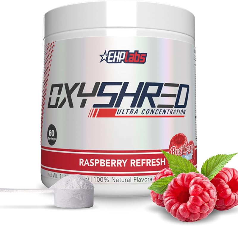 EHP Labs OxyShred Thermogenic Pre Workout Powder Raspberry 60 Servings