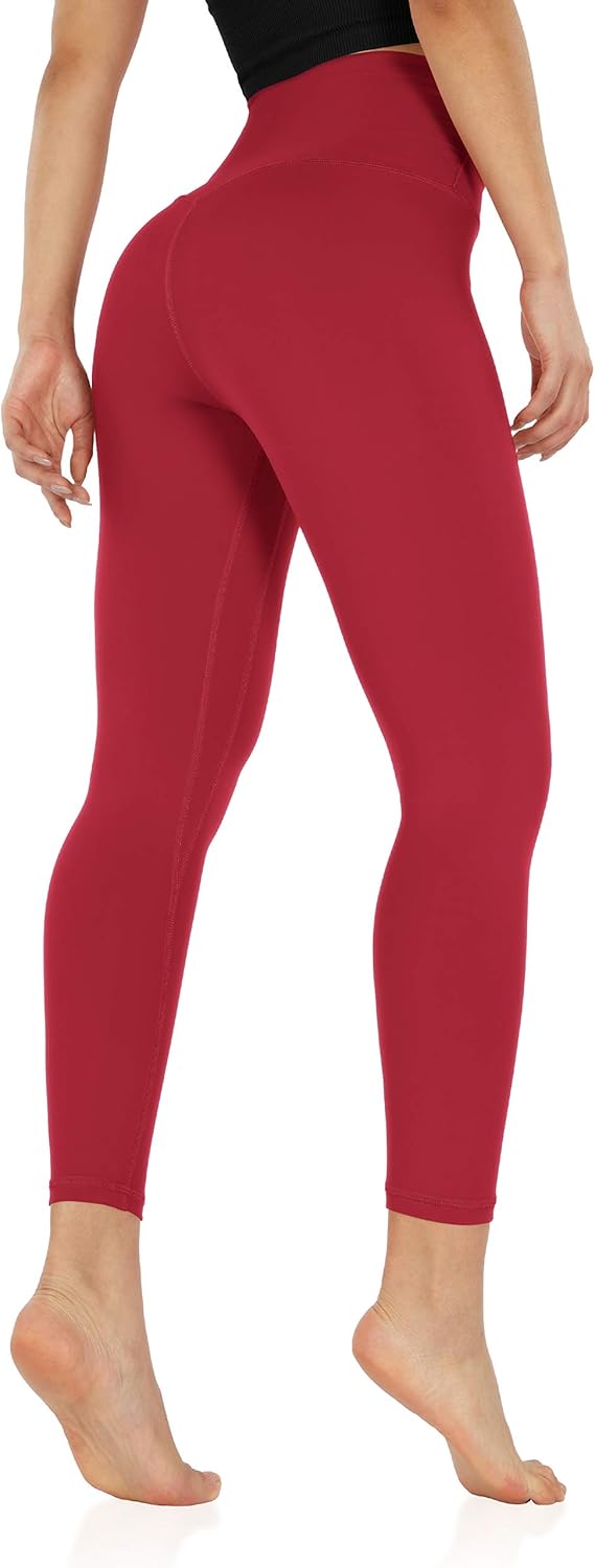 ODODOS Women's Cross Waist Yoga Capris with Inner Pocket, 7/8 Sports Workout Running Leggings -Inseam 21" / 25": Clothing