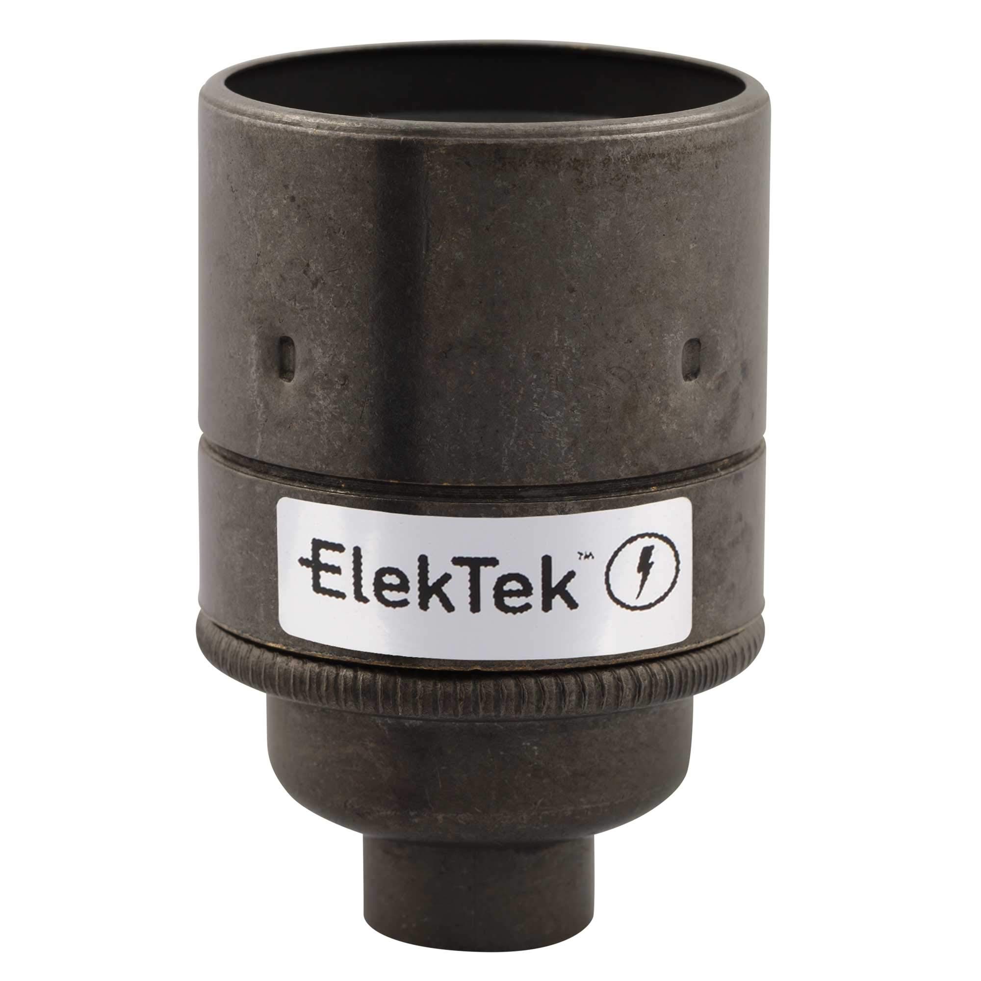 ElekTek ES E27 Lamp Bulb Holder Plain Skirt 10mm Entry Bronze Ideal for Vintage Filament Bulbs — image 1