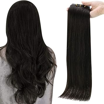 full shine cortinas de cabello natural extensiones de cabello con clip extensiones de cabello marron puro 1b extensiones de cabello humano natural 18