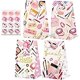 24 Pcs Spa Party Paper Bags with Stickers,Make up Themed Birthday Party Favor Bags Spa Party Gift Bags,Salon Party Favors Birthday Goodies Bags Decor Supplies