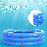 LATERN 100x40CM Inflatable Paddling Pool Kids Blue Bath Tub 3 Ring PVC view 3