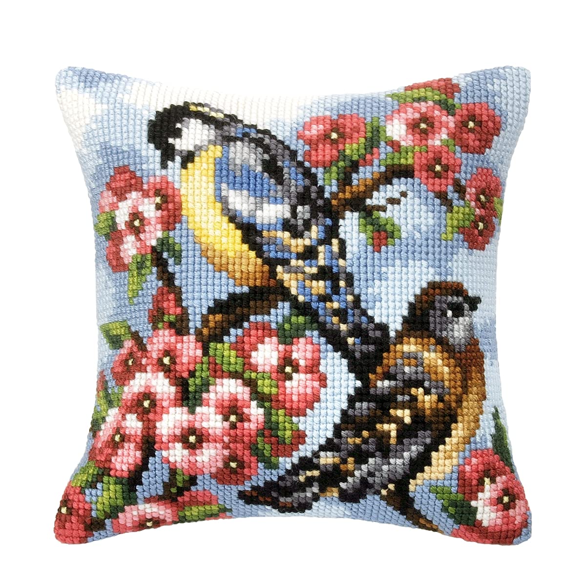 Orchidea Cushion Cross-Stitch, Two Birds, 40 x 40cm