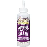 Aleene's Clear Gel Tacky Glue, Dries Clear, 4 fl oz | Clear Gel Formula, Dries Clear, Strong Tacky Hold, Precise Application,