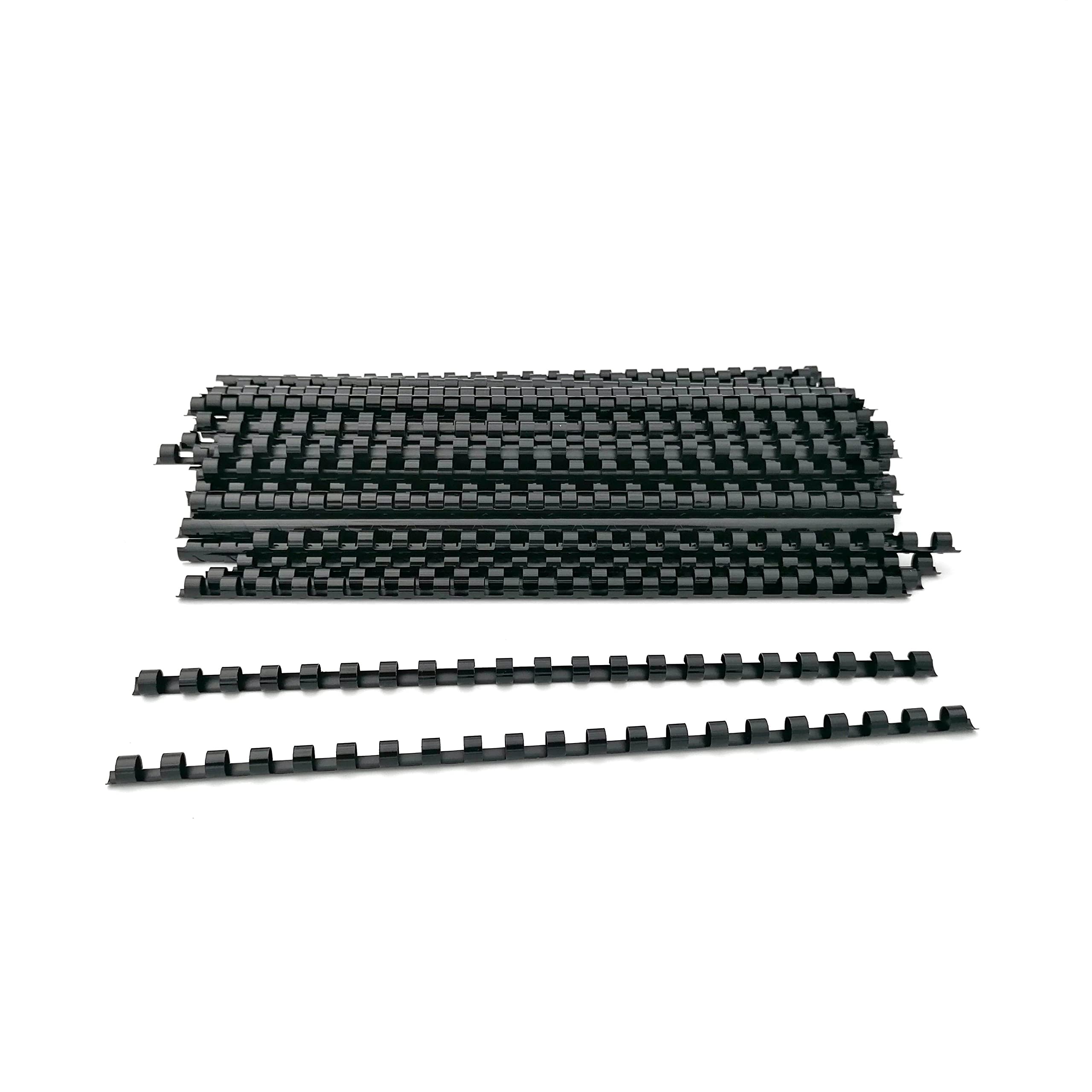 Plastic Spiral Binding Backs, 21 Rings Diameter 8 mm, Size A4, Capacity 21-40 Sheets, Black, Pack of 100