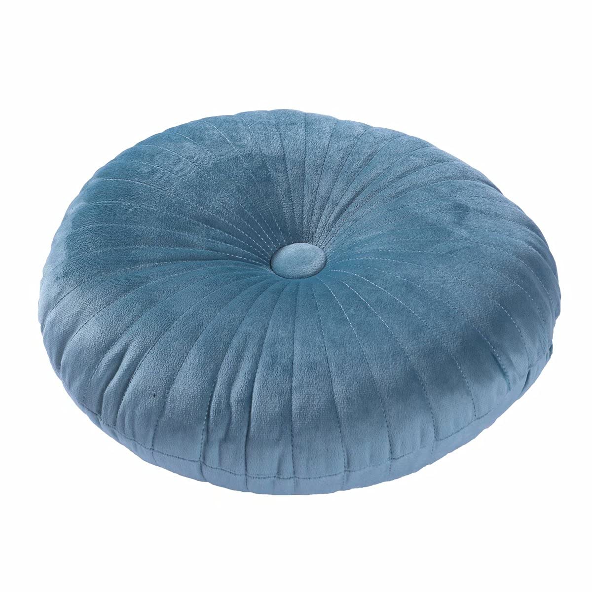 Photo 1 of HLOVME Round Pillow Cushion for Couch Velvet Decorative Small Throw Pillow Solid Color for Living Room Bed Floor 13.7”, Lake Blue