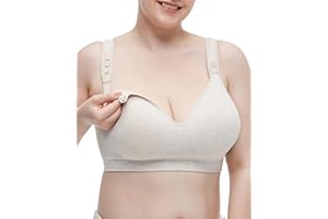 Momcozy Busty Nursing Bras, U.S.Cotton Wirefree Fixed Padded Maternity Bra, Full Coverage Adjustable Fit