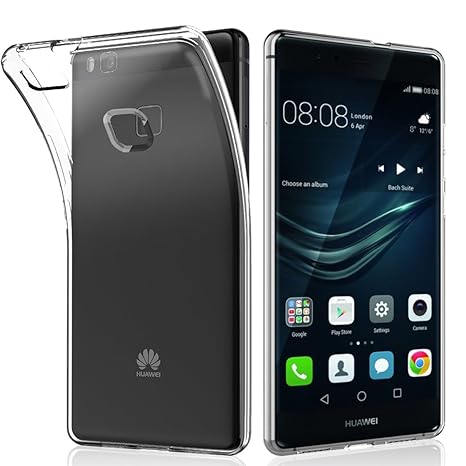 NEW'C Hülle für Huawei P9 lite [Ultra transparent Silikon Gel TPU Soft] Cover Case Schutzhülle Kratzfeste mit Schock Absorpti