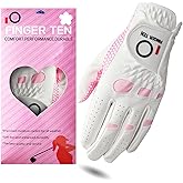 FINGER TEN Ladies Golf Gloves Left Right Hand 1 Pack, Golf Glove for Women's Golfer Lh Rh All Weather Grip, Size Fit Small Medium Large XL